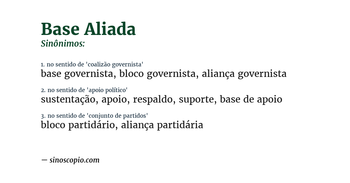 Sinônimo de base aliada