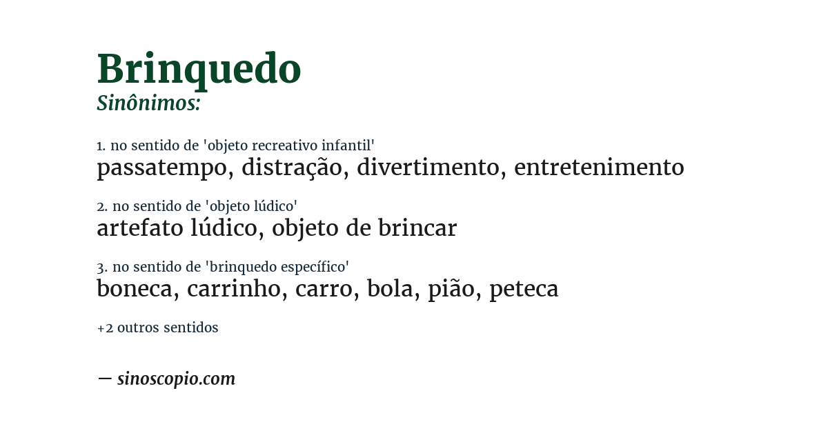 Sinônimo de brinquedo