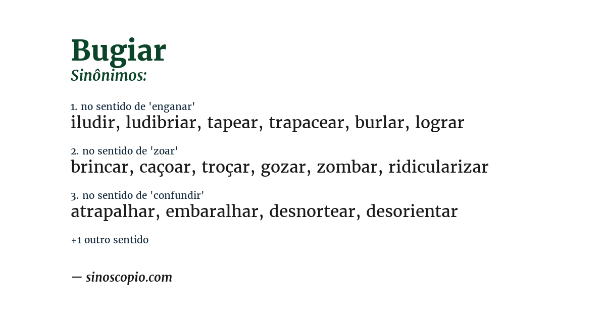 Sinônimo de bugiar