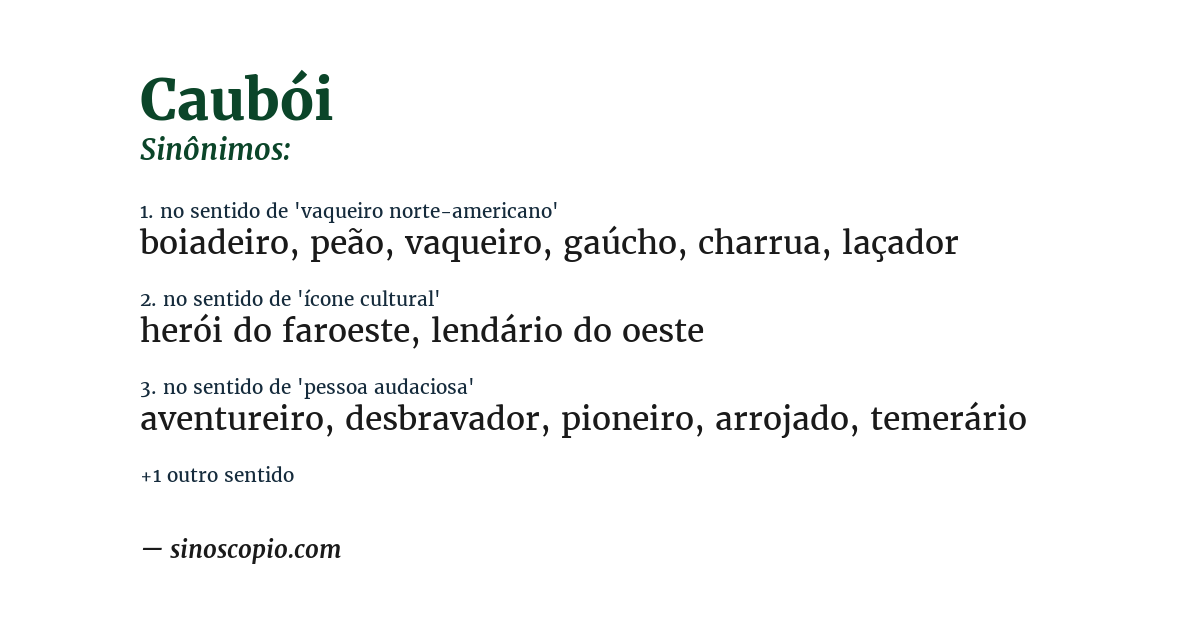 Sinônimo de caubói