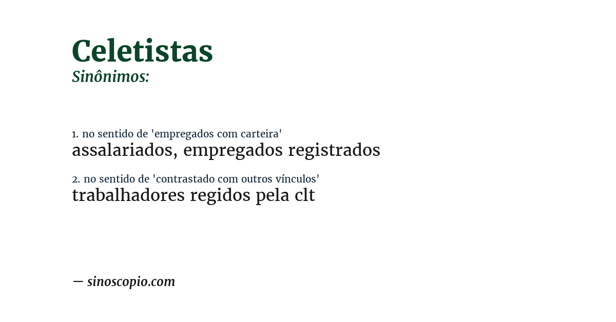 Sinônimo de celetistas