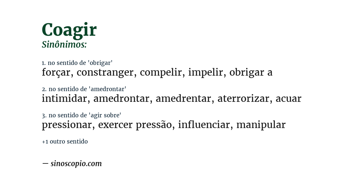Sinônimo de coagir