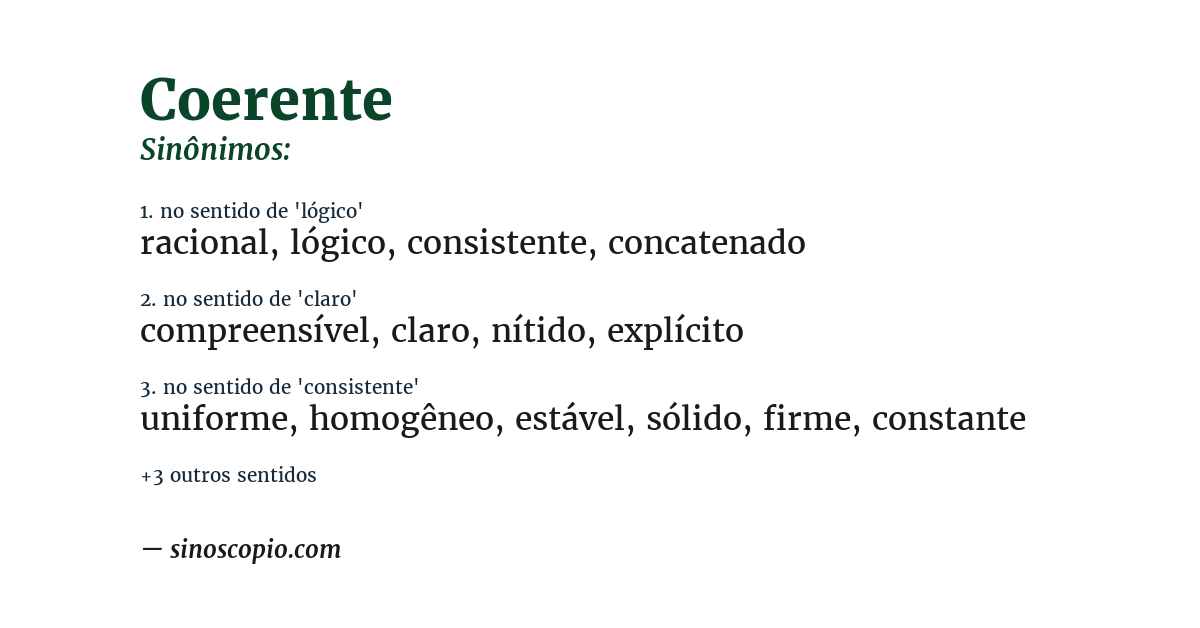 Sinônimo de coerente