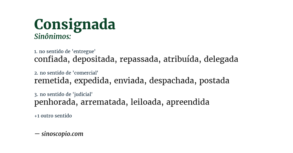 Sinônimo de consignada