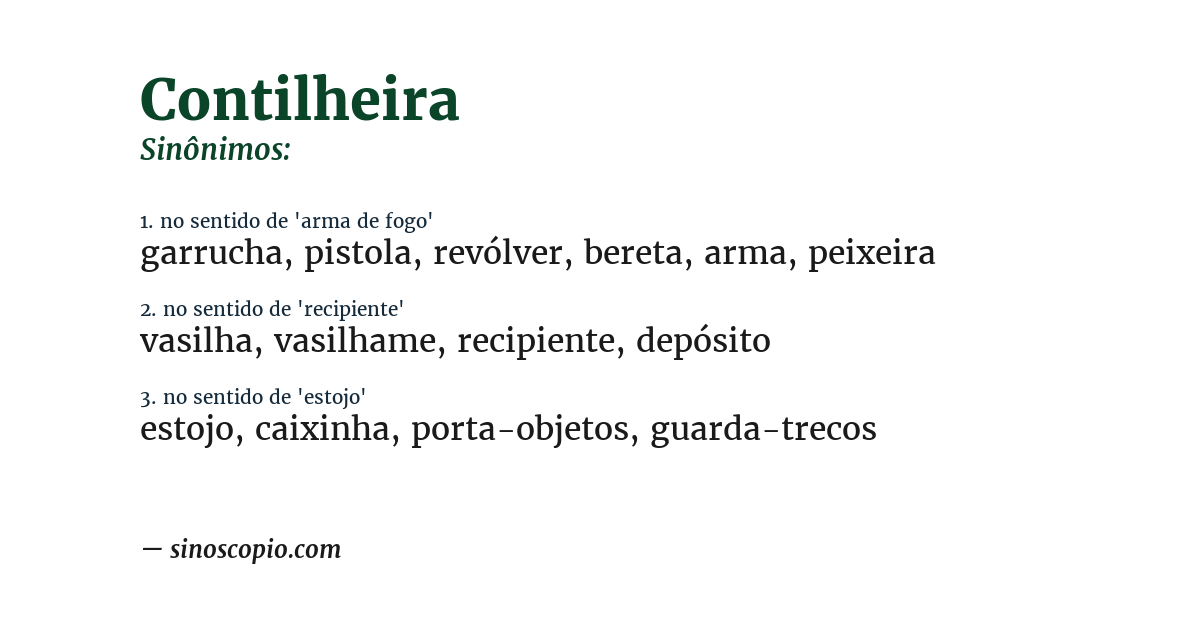 Sinônimo de contilheira