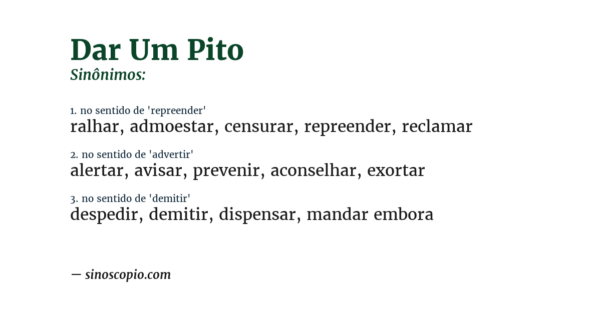 Sinônimo de dar um pito