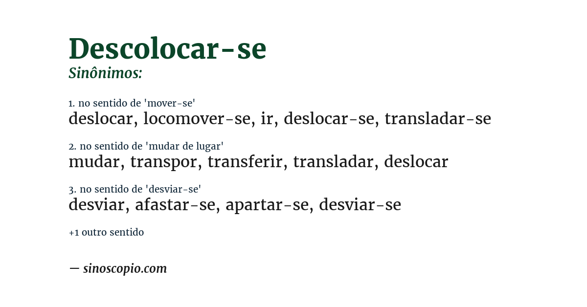 Sinônimo de descolocar-se