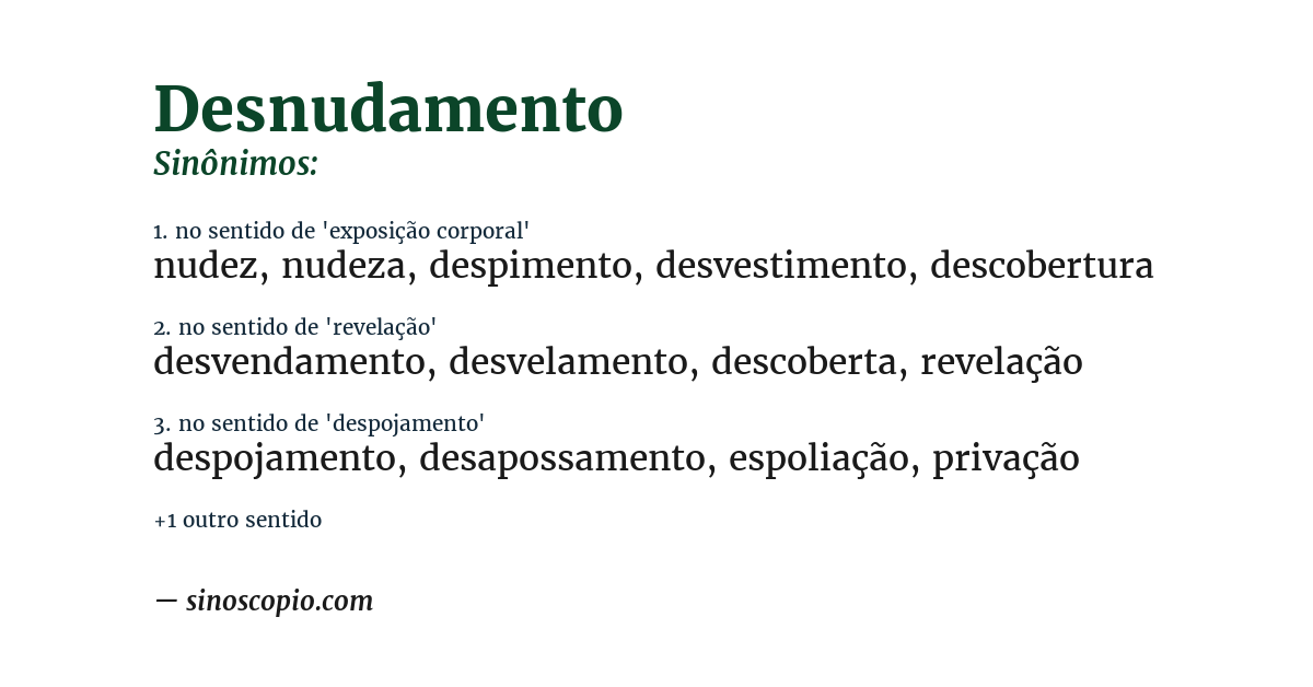 Sinônimo de desnudamento
