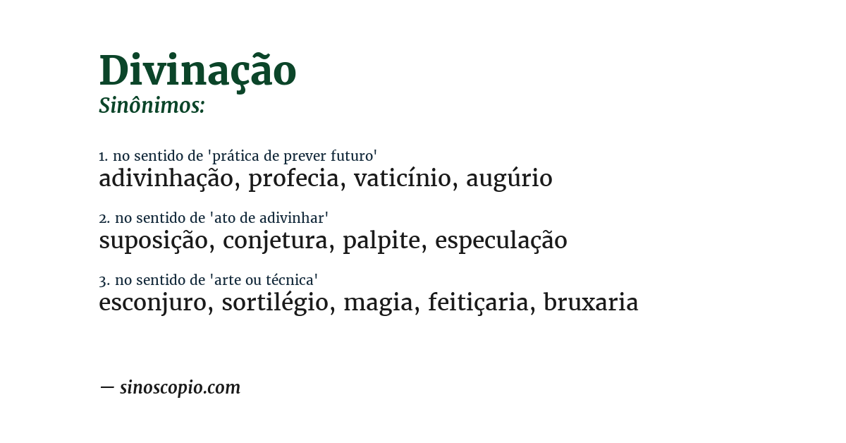Sinônimo de divinação