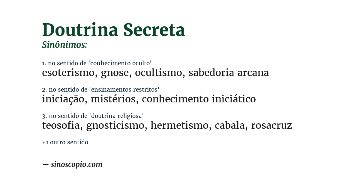 Sinônimo de doutrina secreta