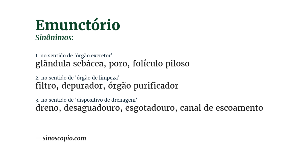 Sinônimo de emunctório