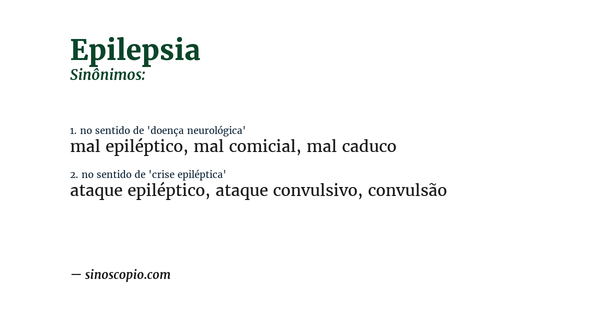 Sinônimo de epilepsia