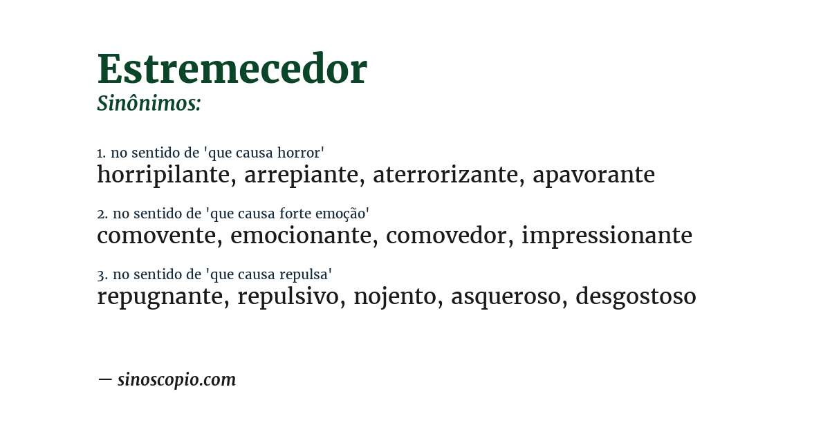 Sinônimo de estremecedor