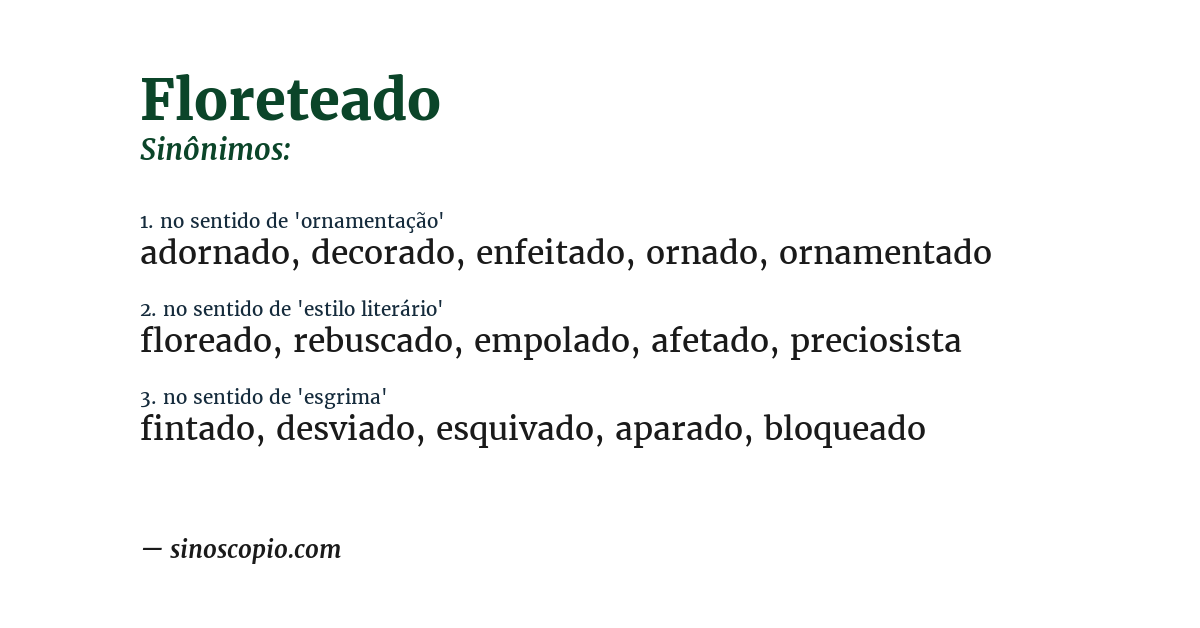 Sinônimo de floreteado