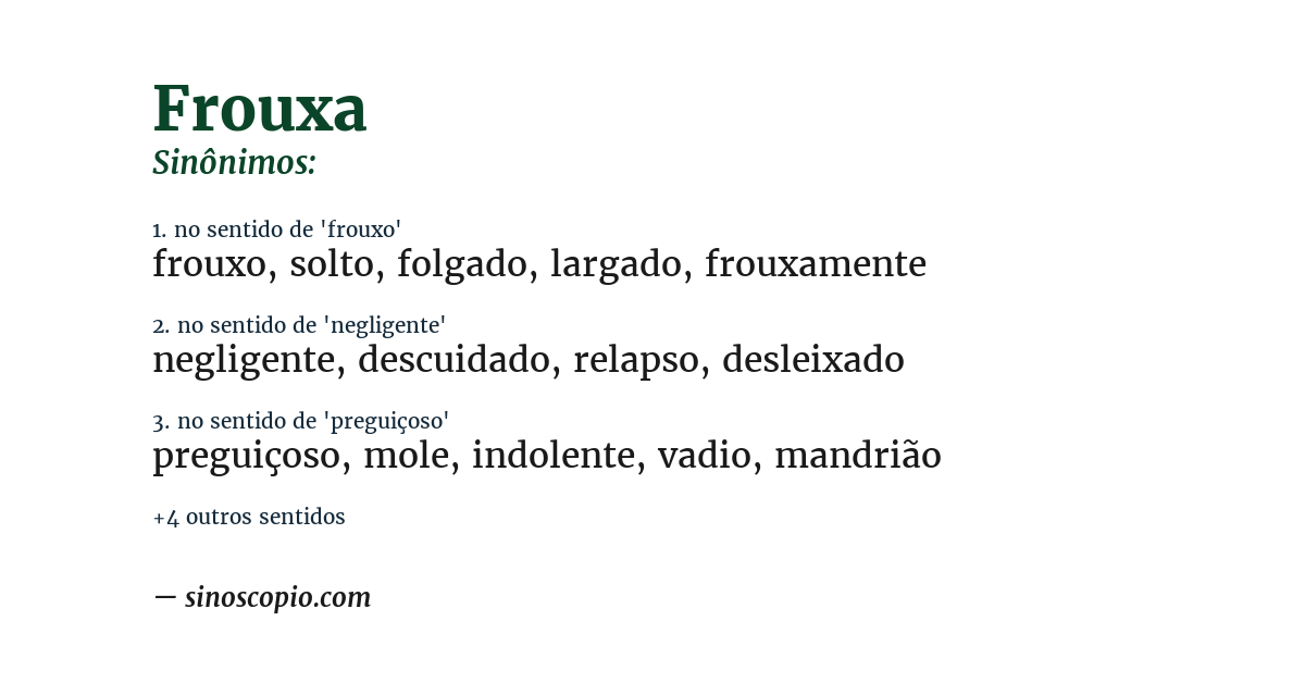 Sinônimo de frouxa