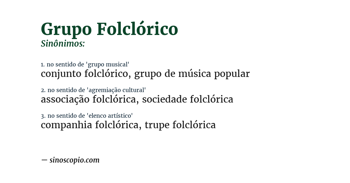 Sinônimo de grupo folclórico