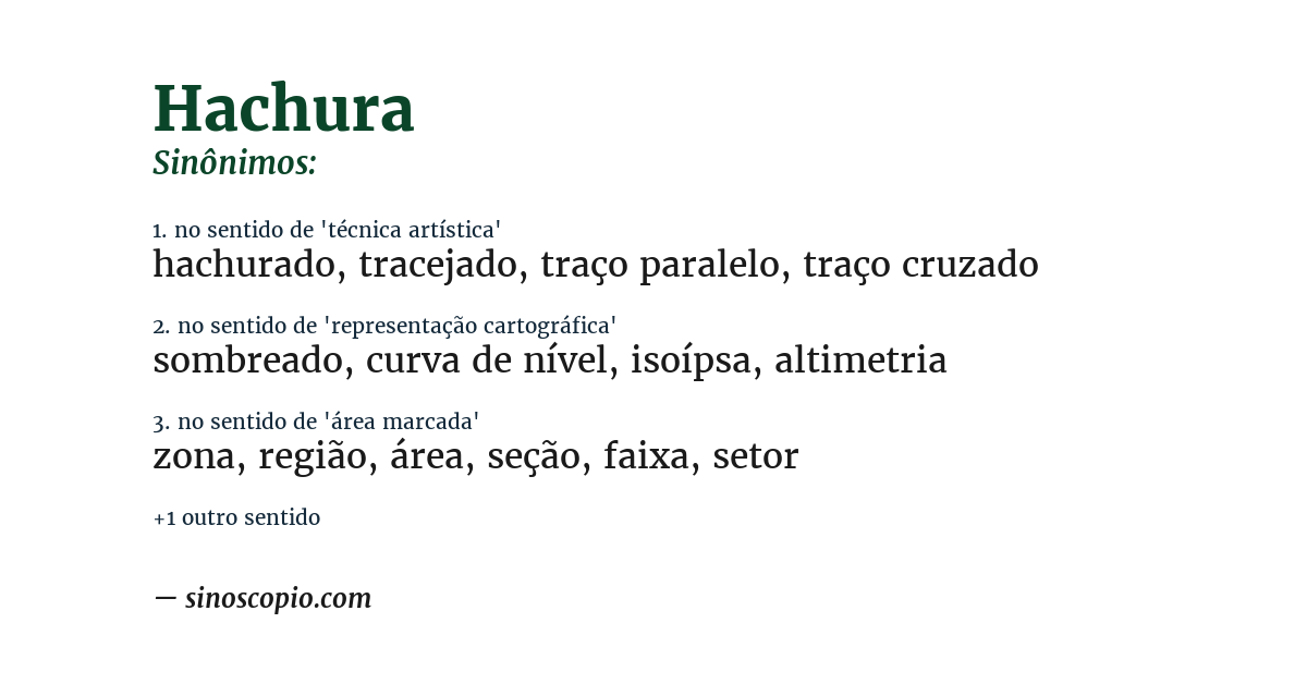 Sinônimo de hachura