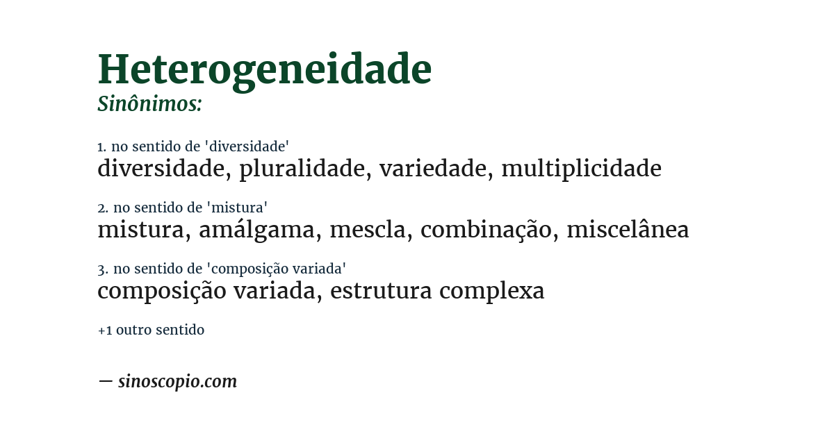 Sinônimo de heterogeneidade