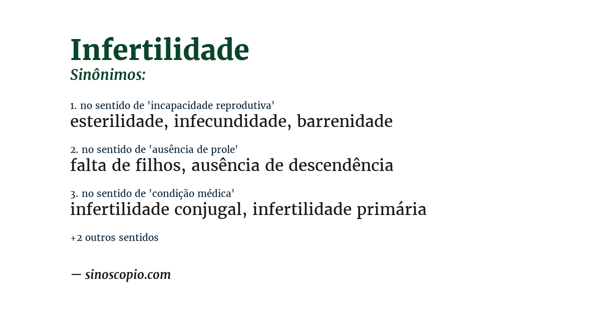 Sinônimo de infertilidade