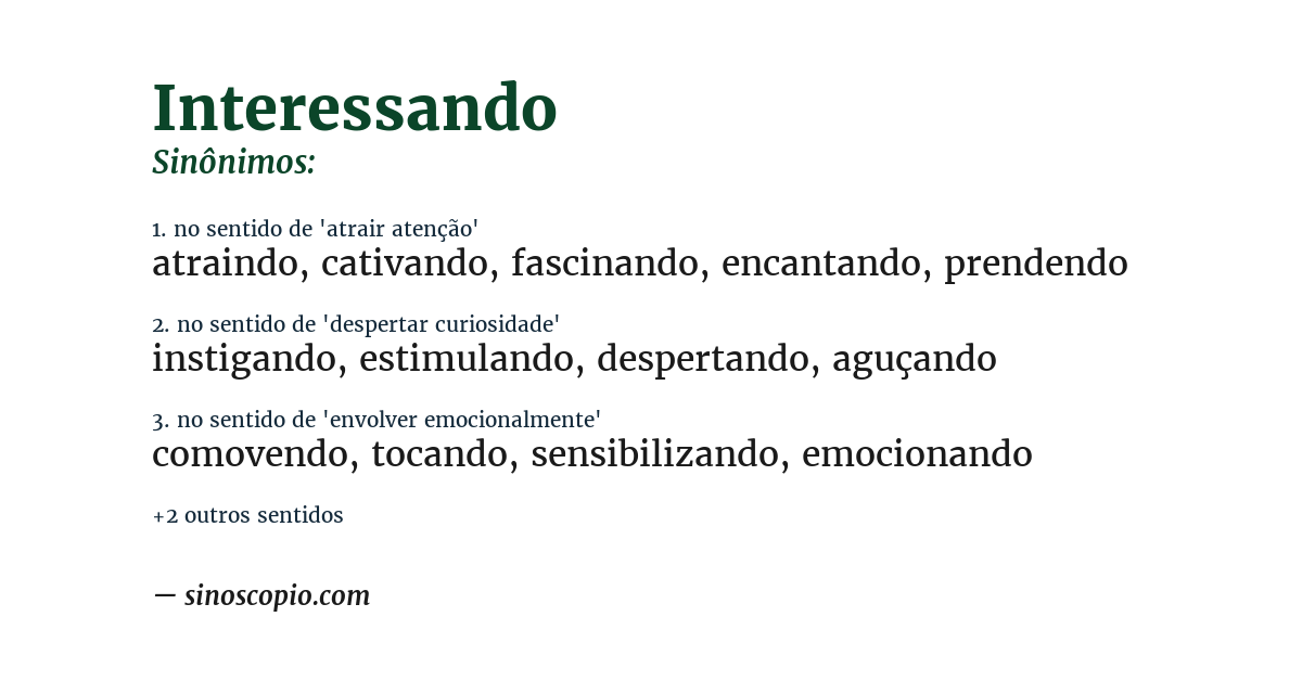 Sinônimo de interessando