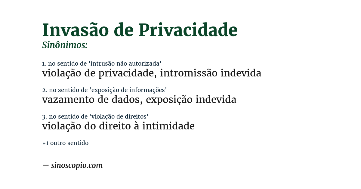 Sinônimo de invasão de privacidade