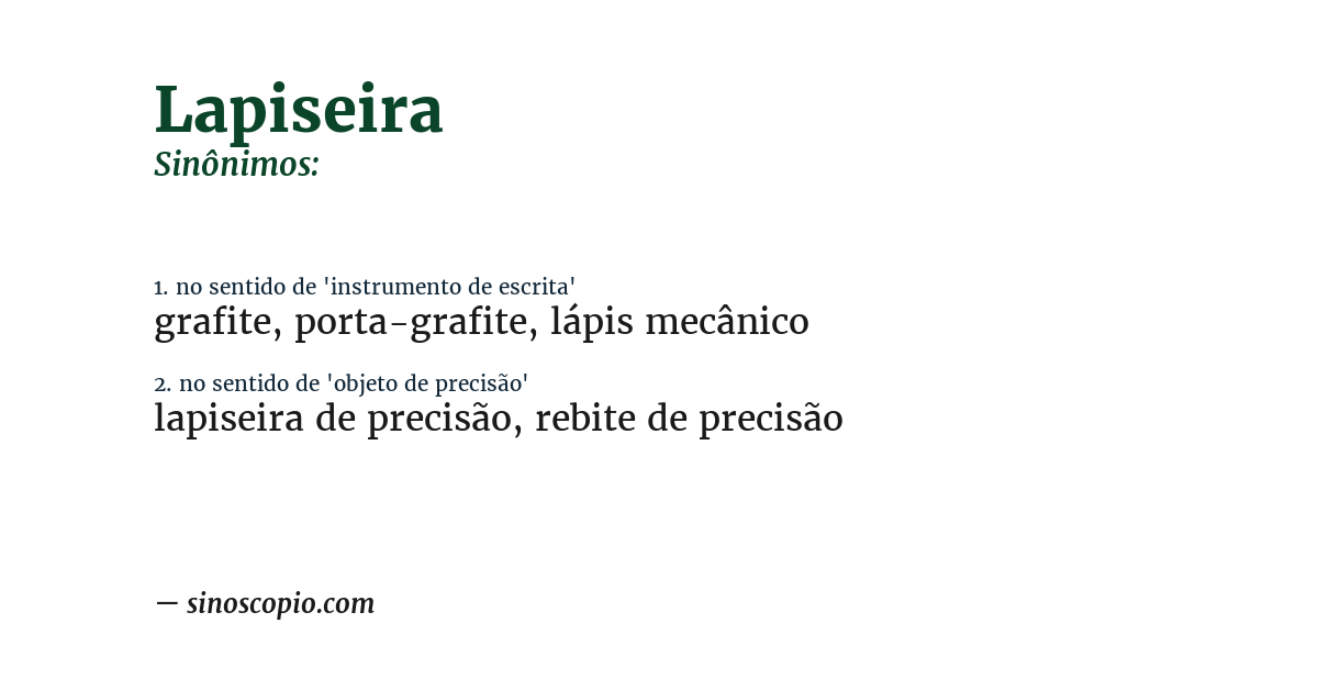 Sinônimo de lapiseira
