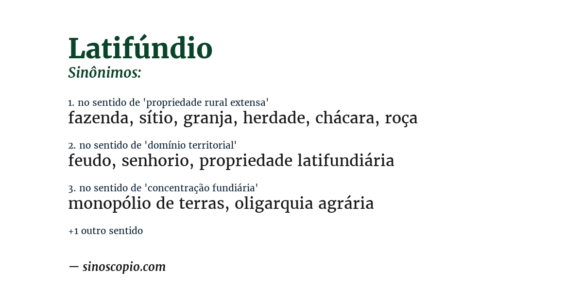 Sinônimo de latifúndio