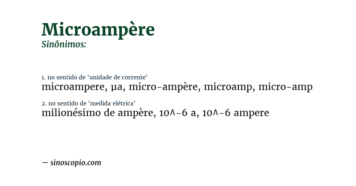 Sinônimo de microampère