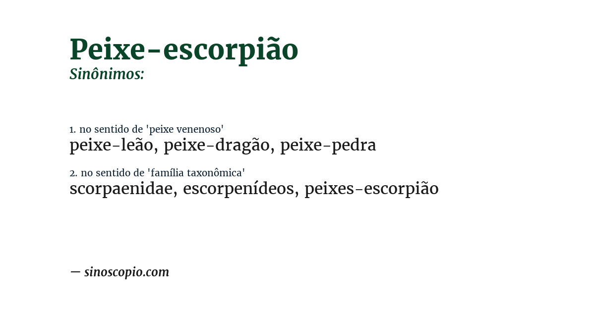 Sinônimo de peixe-escorpião