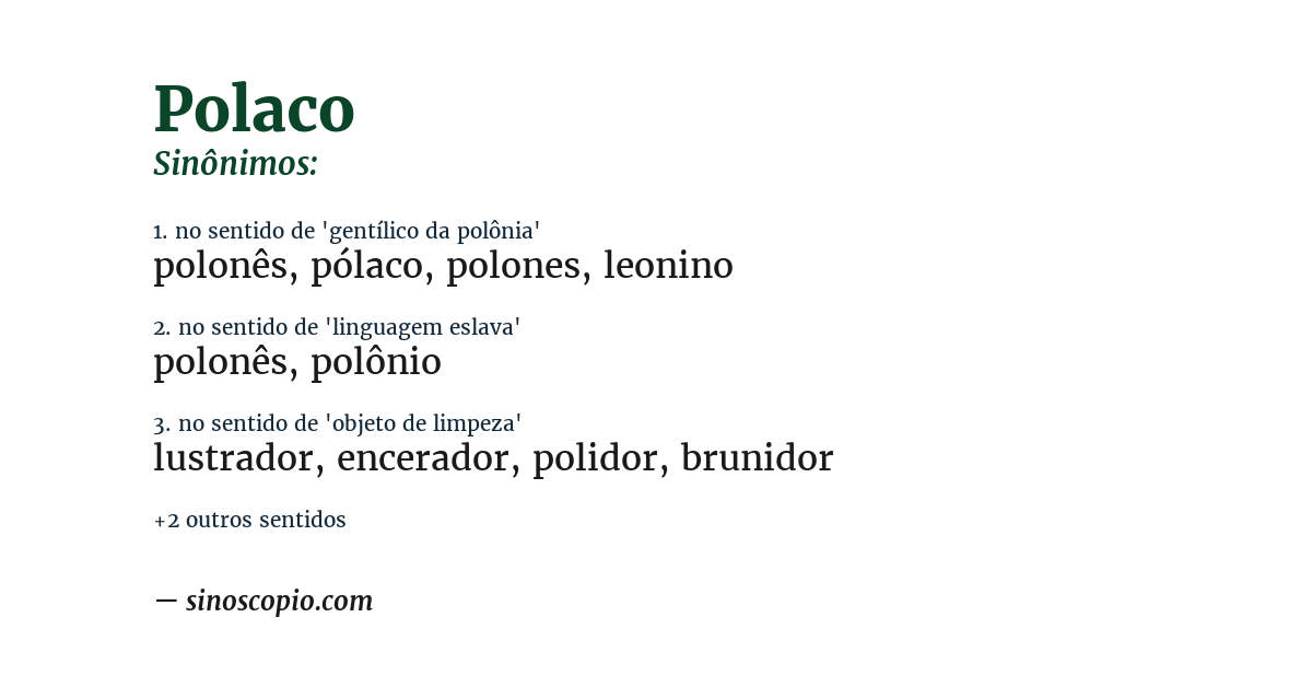 Sinônimo de polaco
