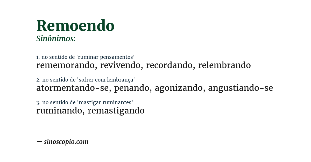 Sinônimo de remoendo