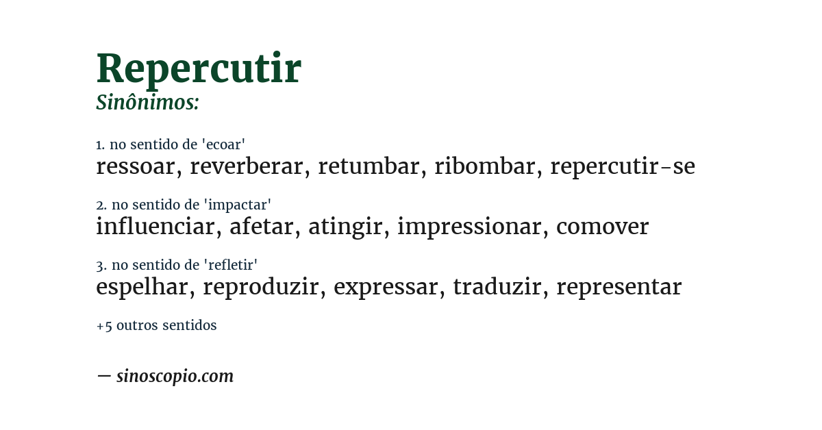 Sinônimo de repercutir