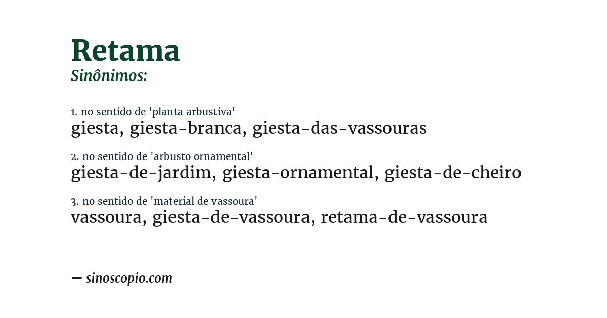 Sinônimo de retama