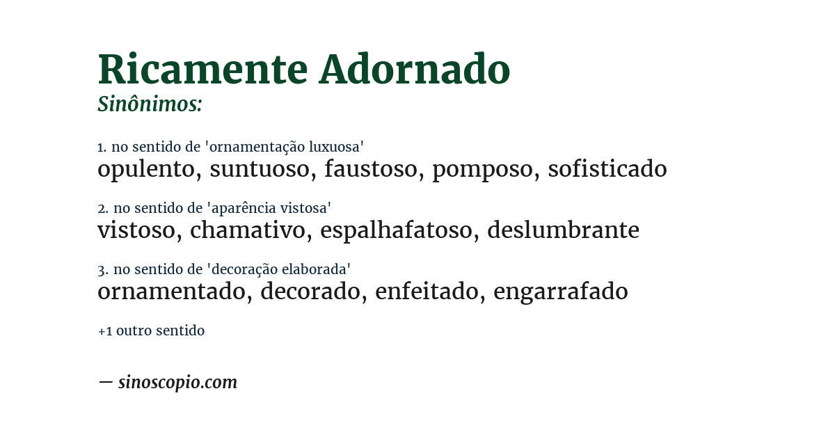 Sinônimo de ricamente adornado