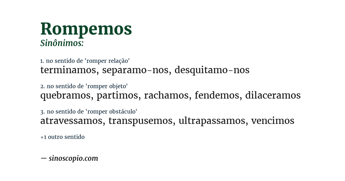 Sinônimo de rompemos