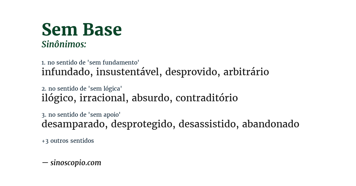 Sinônimo de sem base