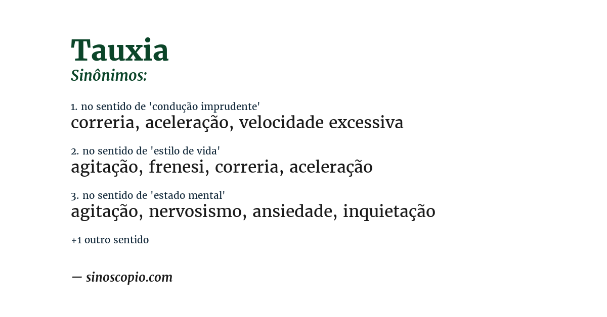 Sinônimo de tauxia