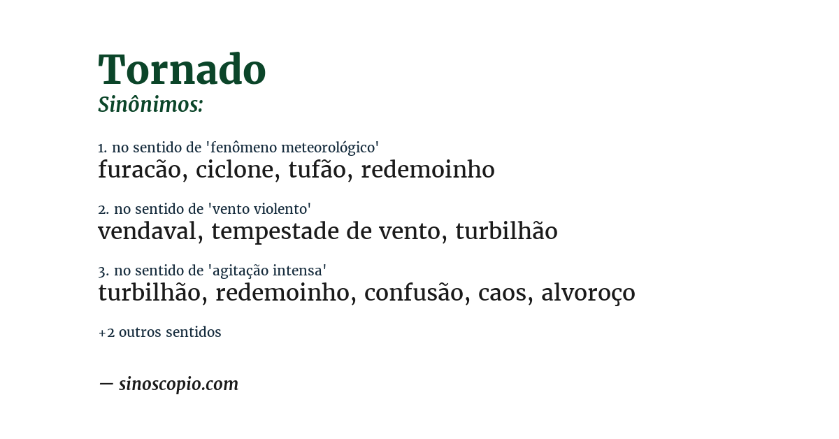 Sinônimo de tornado