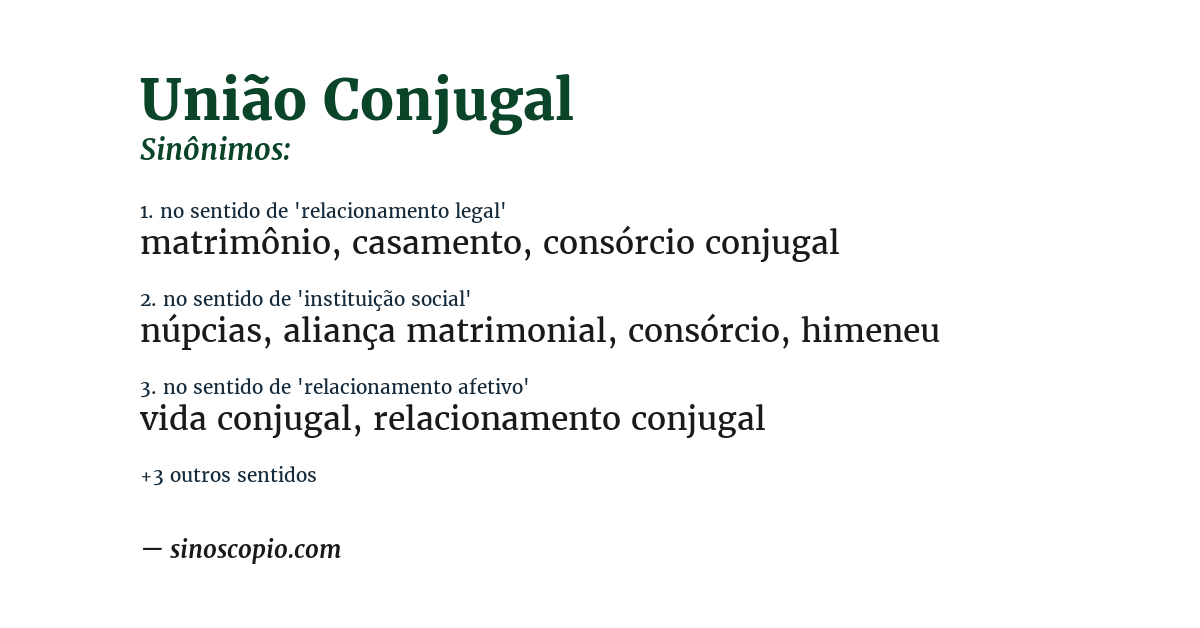 Sinônimo de união conjugal