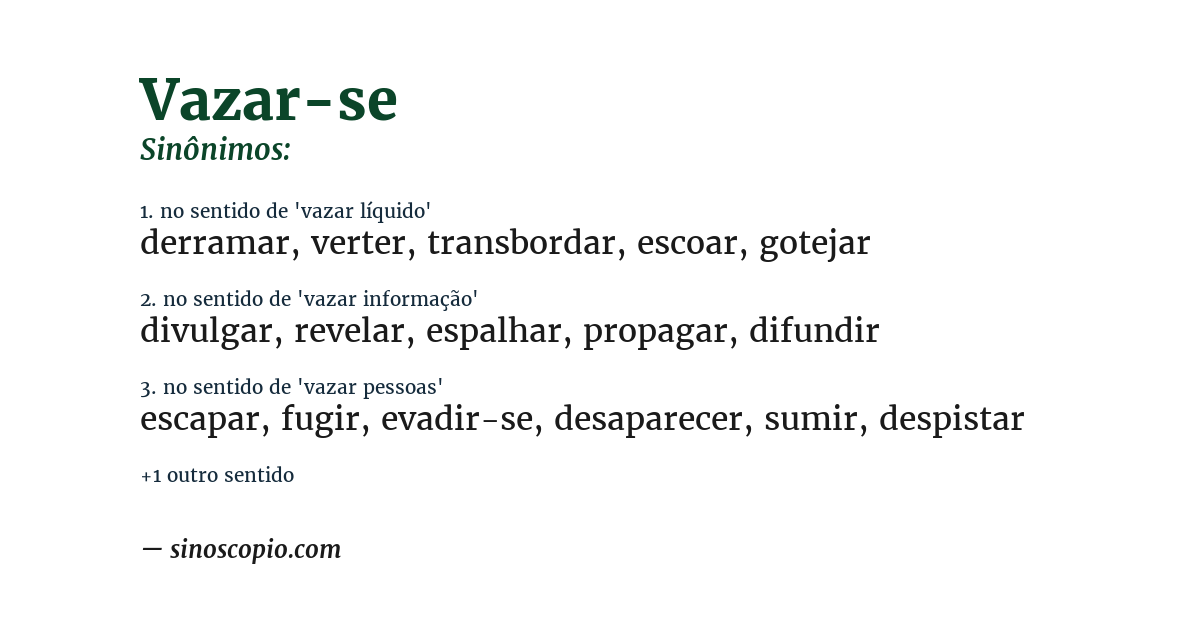 Sinônimo de vazar-se