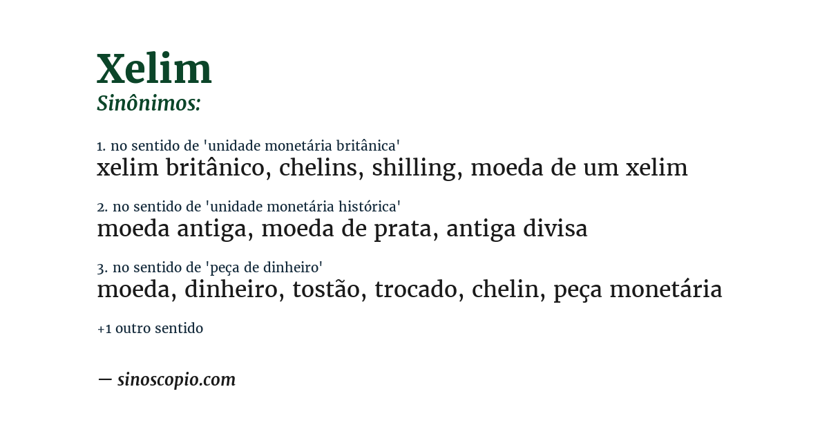 Sinônimo de xelim