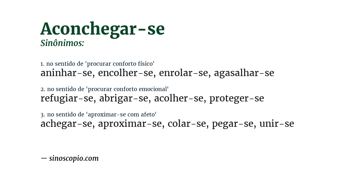 Sinônimo de aconchegar-se