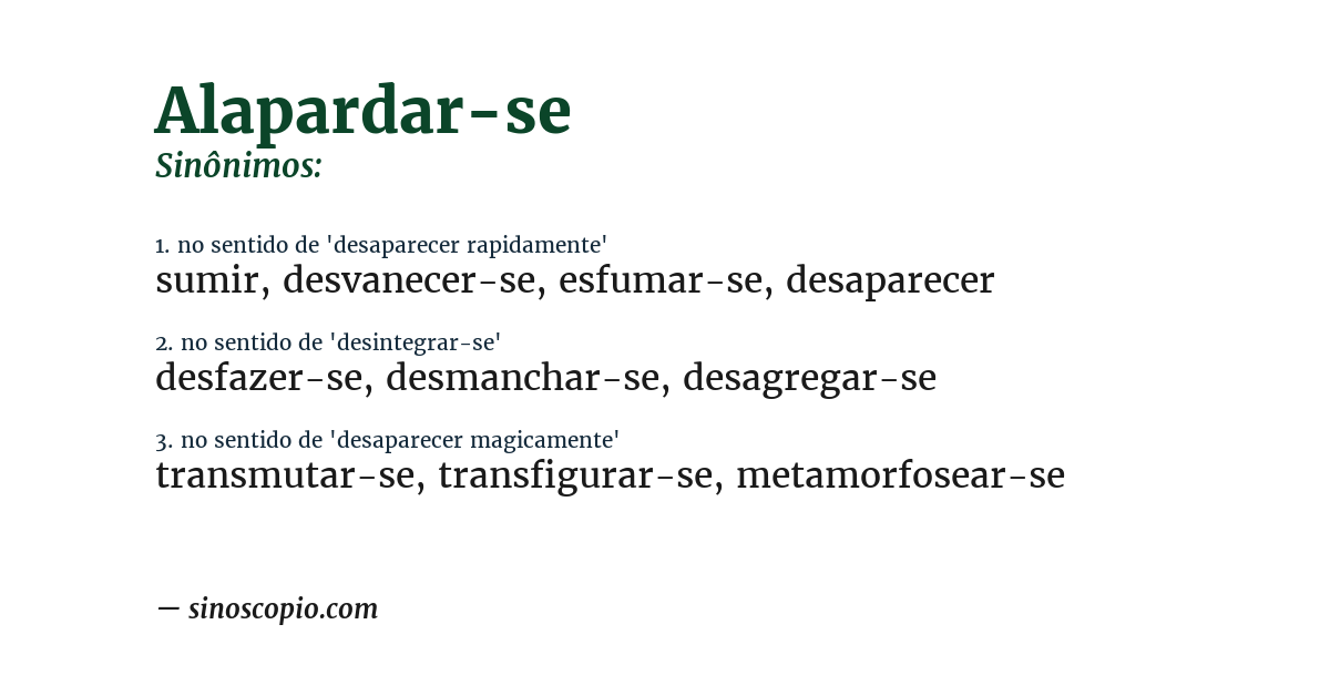 Sinônimo de alapardar-se