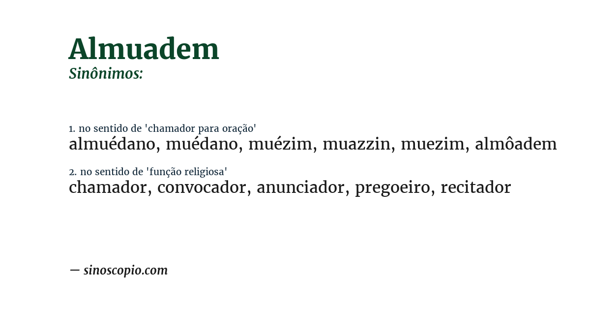 Sinônimo de almuadem