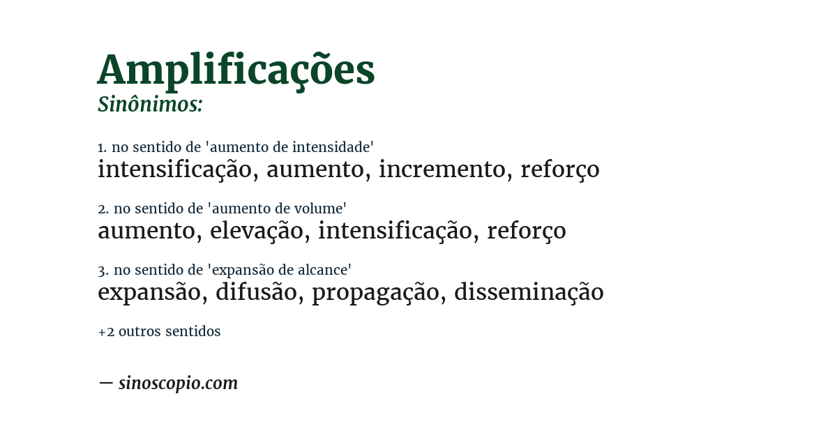 Sinônimo de amplificações