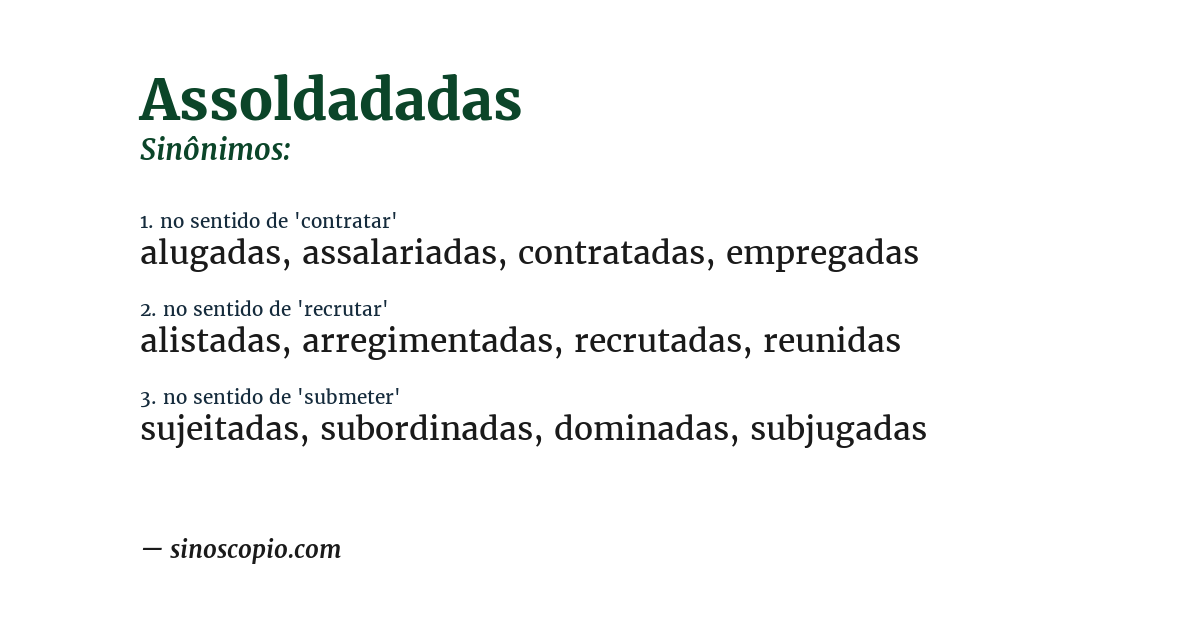 Sinônimo de assoldadadas