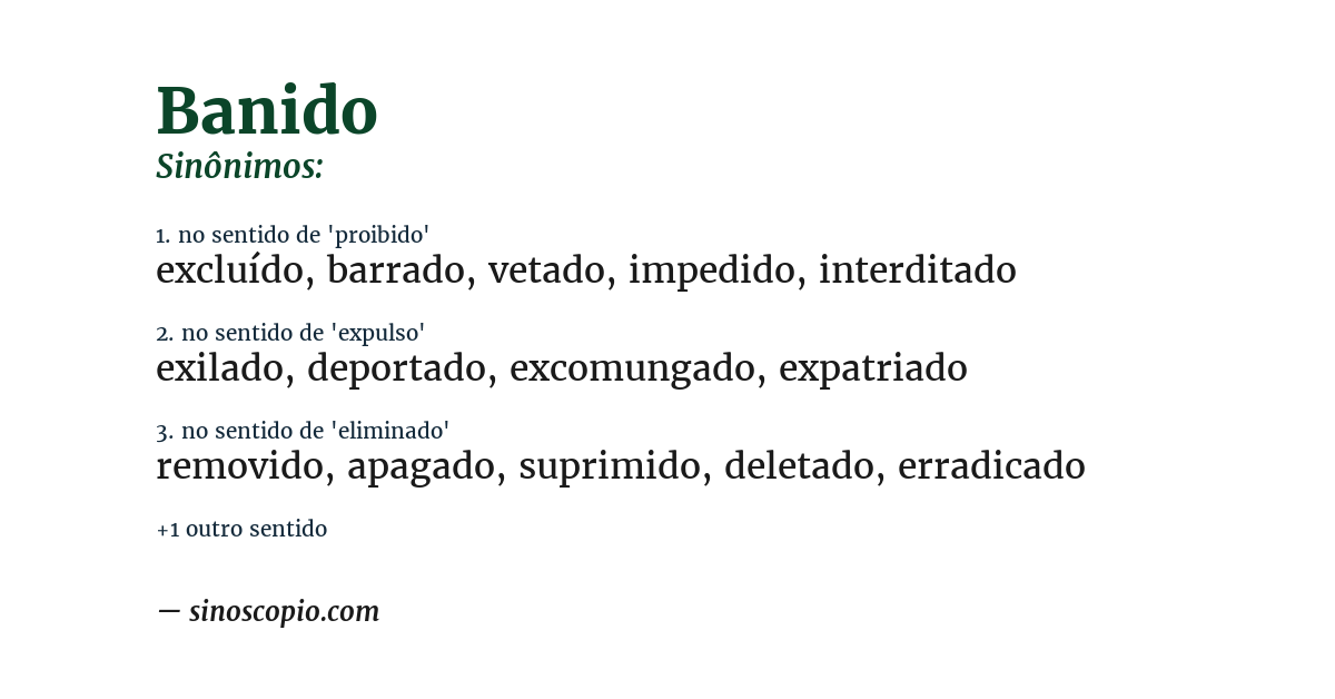 Sinônimo de banido