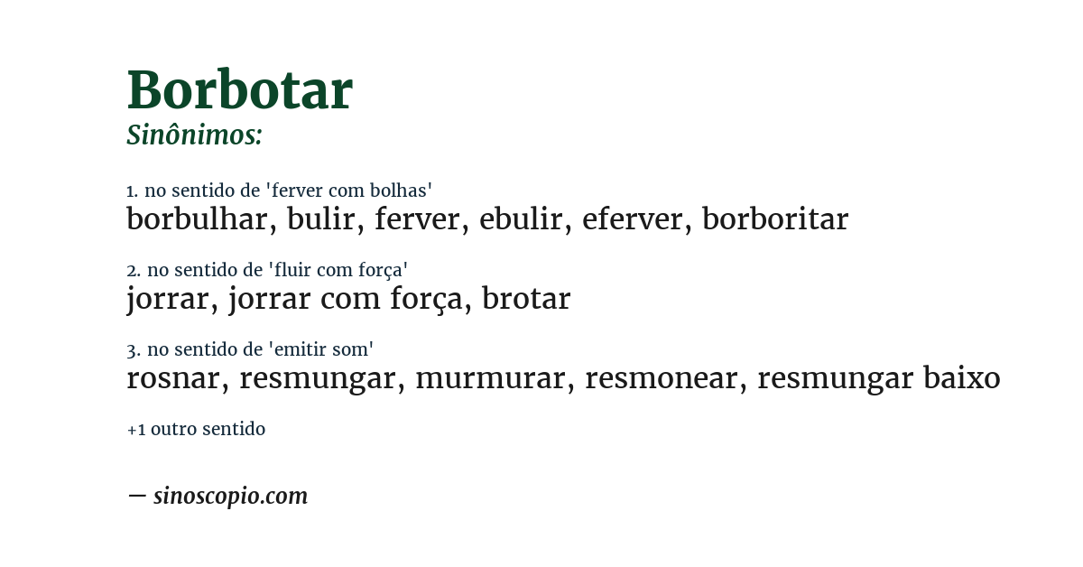 Sinônimo de borbotar