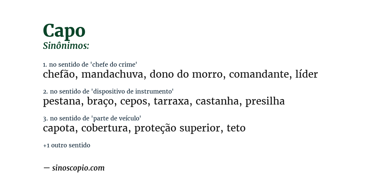 Sinônimo de capo