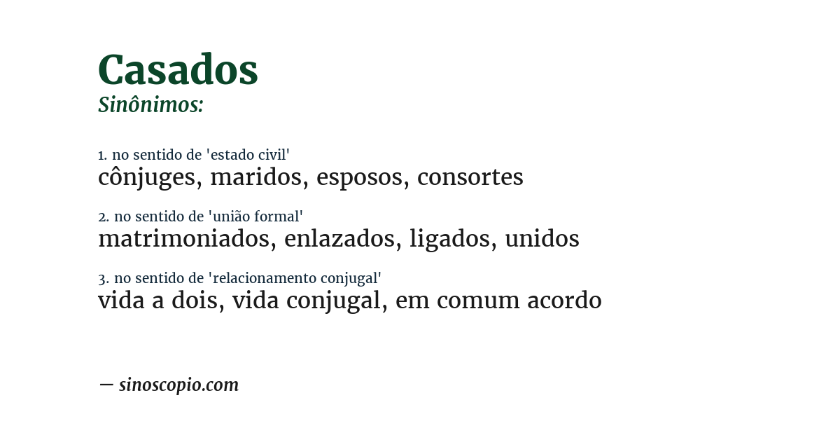 Sinônimo de casados